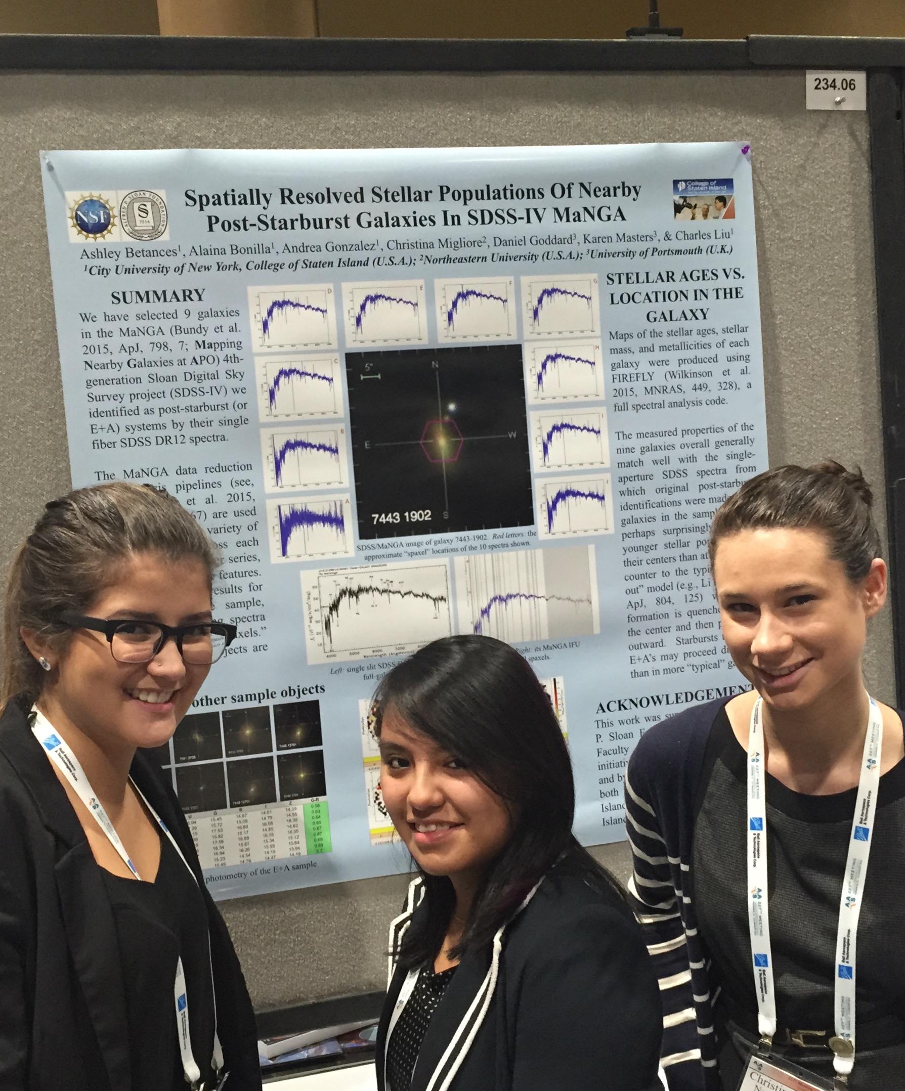 <em>Alaina, Andrea and Christina at their first AAS meeting</em>