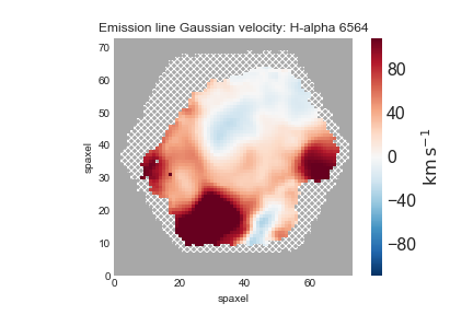  An ionized gas velocity field limited to regions where the Hα flux has S/N>10.